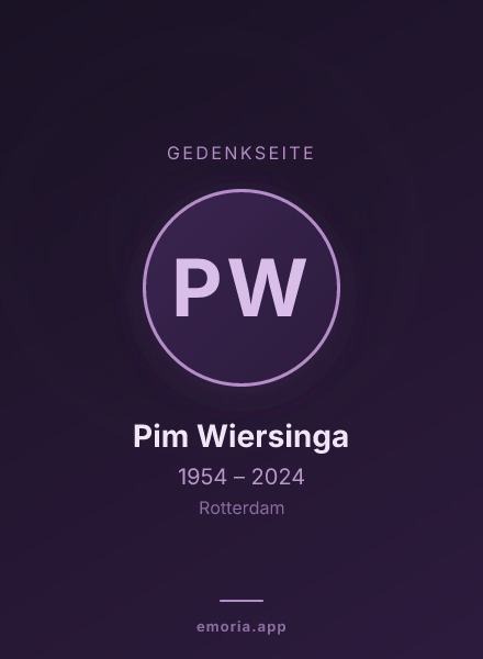 Gedenkportrait von Pim Wiersinga