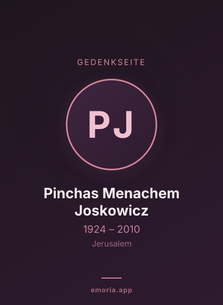 Gedenkportrait von Pinchas Menachem Joskowicz