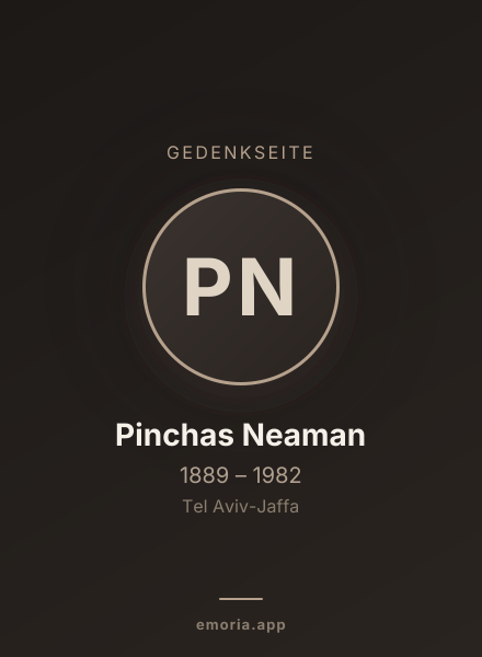 Gedenkportrait von Pinchas Neaman