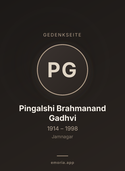 Gedenkportrait von Pingalshi Brahmanand Gadhvi