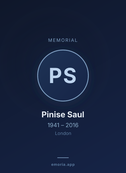 Memorial portrait of Pinise Saul