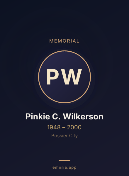 Memorial portrait of Pinkie C. Wilkerson