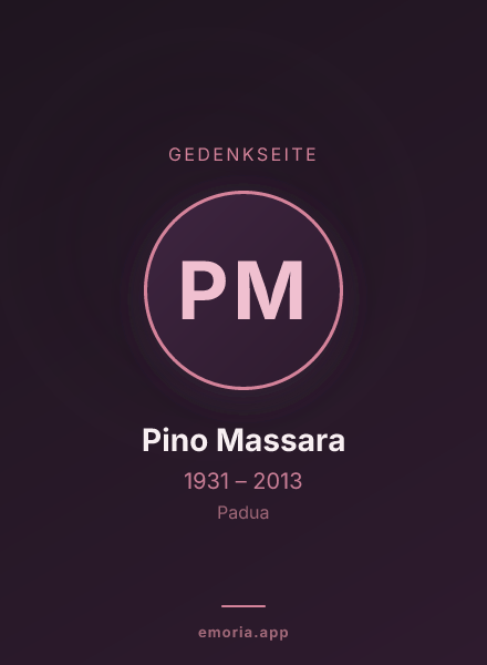 Gedenkportrait von Pino Massara