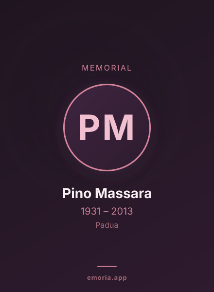 Memorial portrait of Pino Massara