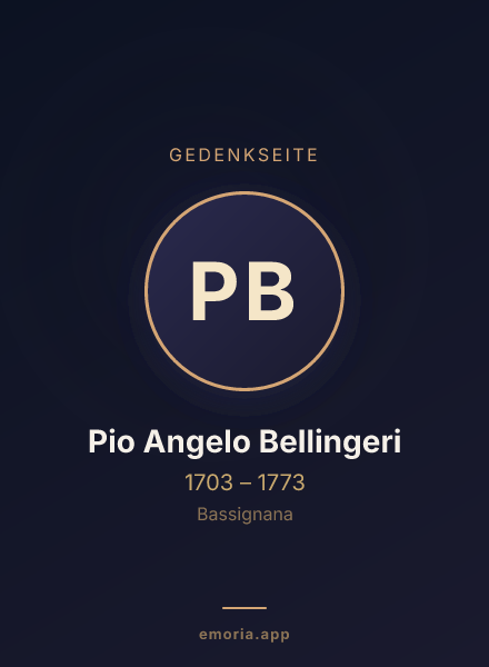 Gedenkportrait von Pio Angelo Bellingeri