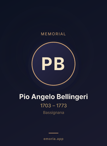 Memorial portrait of Pio Angelo Bellingeri