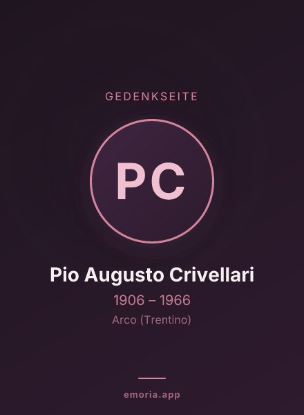 Gedenkportrait von Pio Augusto Crivellari