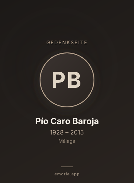 Gedenkportrait von Pío Caro Baroja