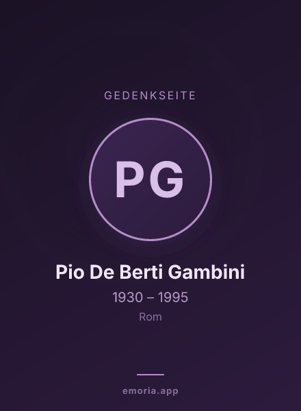 Gedenkportrait von Pio De Berti Gambini