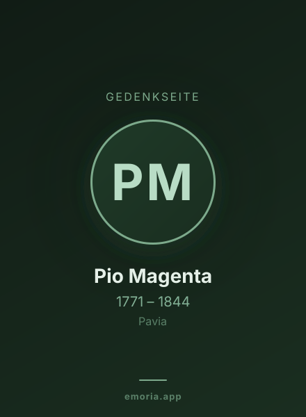 Gedenkportrait von Pio Magenta