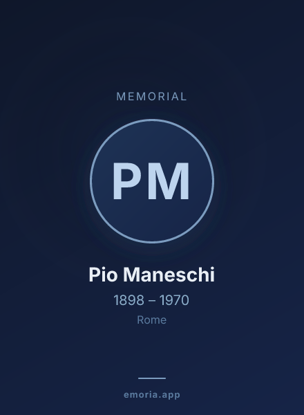 Memorial portrait of Pio Maneschi