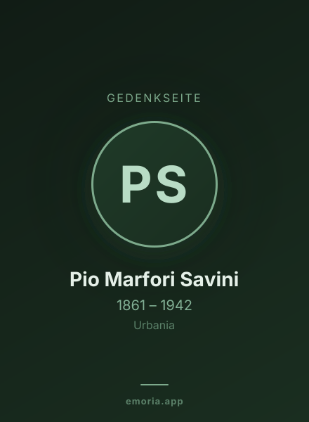 Gedenkportrait von Pio Marfori Savini