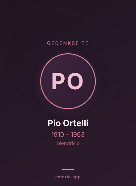 Gedenkportrait von Pio Ortelli