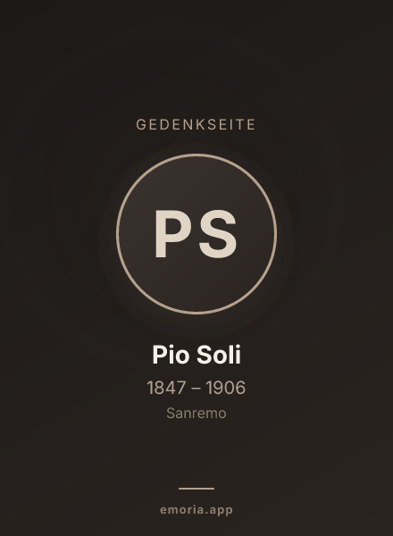 Gedenkportrait von Pio Soli