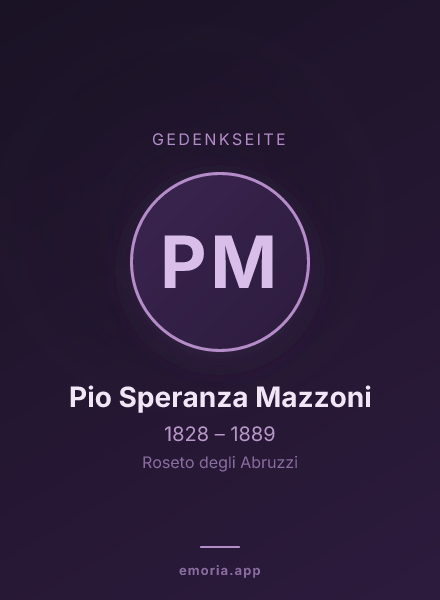 Gedenkportrait von Pio Speranza Mazzoni
