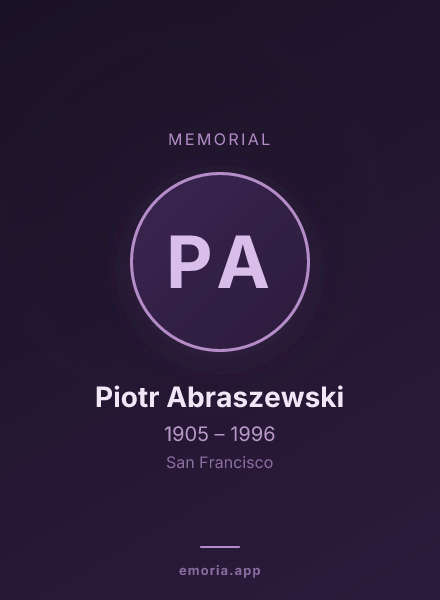 Memorial portrait of Piotr Abraszewski