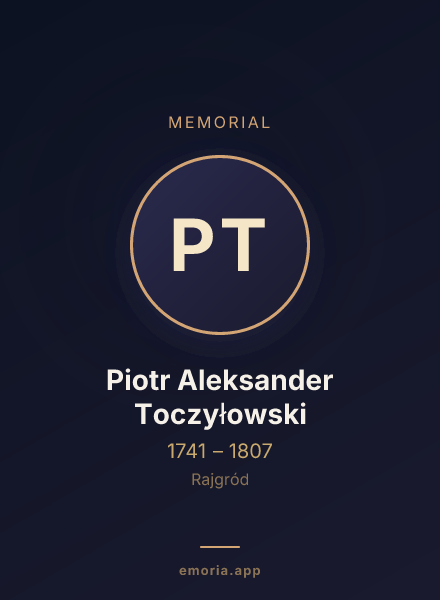 Memorial portrait of Piotr Aleksander Toczyłowski