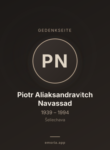 Gedenkportrait von Piotr Aliaksandravіtch Navassad