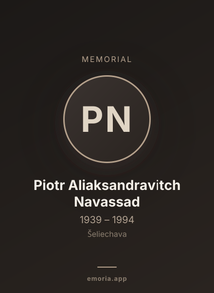 Memorial portrait of Piotr Aliaksandravіtch Navassad