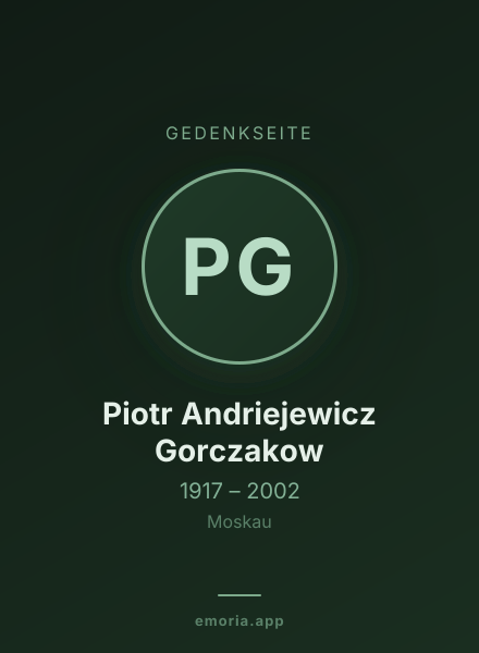 Gedenkportrait von Piotr Andriejewicz Gorczakow