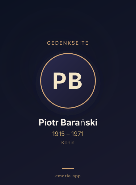 Gedenkportrait von Piotr Barański