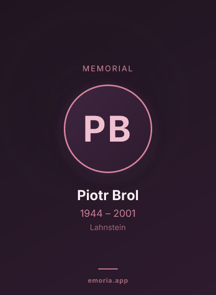 Memorial portrait of Piotr Brol