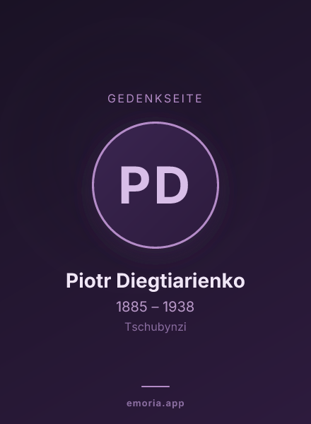 Gedenkportrait von Piotr Diegtiarienko
