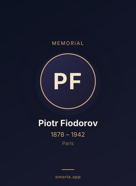 Memorial portrait of Piotr Fiodorov