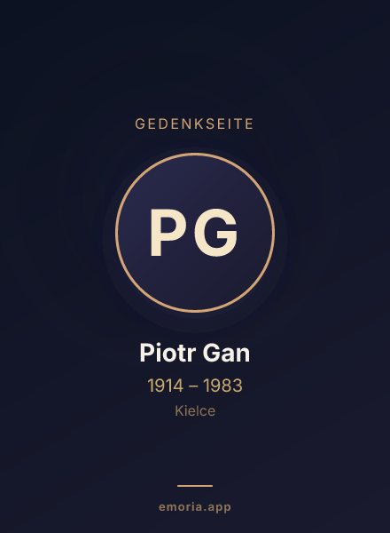 Gedenkportrait von Piotr Gan