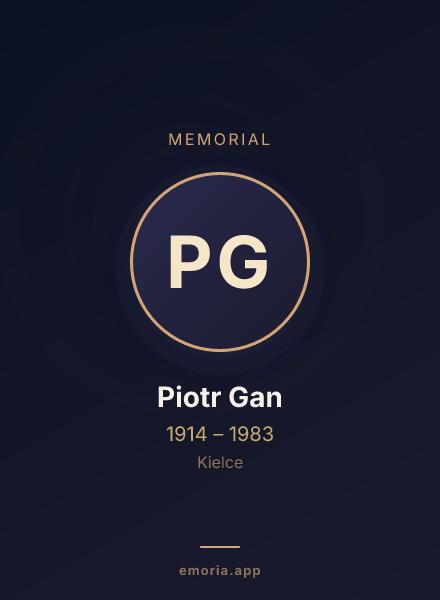 Memorial portrait of Piotr Gan