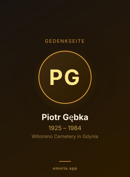 Gedenkportrait von Piotr Gębka