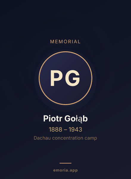 Memorial portrait of Piotr Gołąb