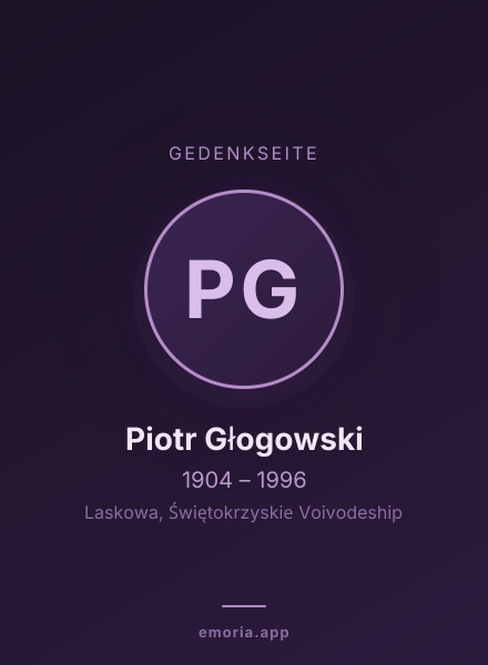 Gedenkportrait von Piotr Głogowski