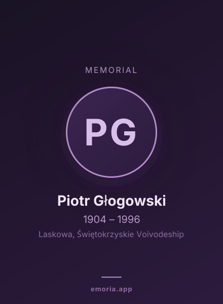 Memorial portrait of Piotr Głogowski