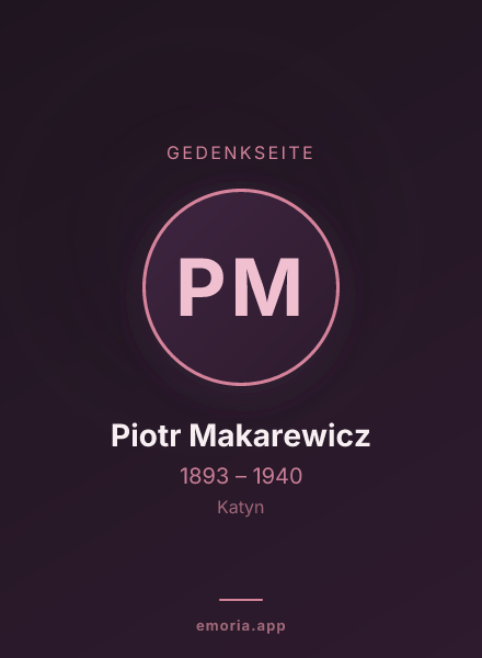 Gedenkportrait von Piotr Makarewicz