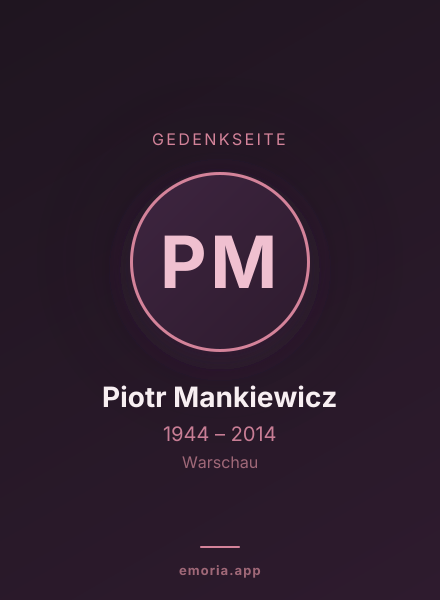 Gedenkportrait von Piotr Mankiewicz