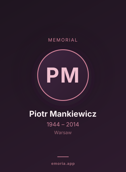 Memorial portrait of Piotr Mankiewicz
