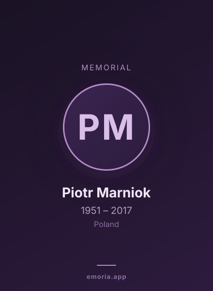 Memorial portrait of Piotr Marniok