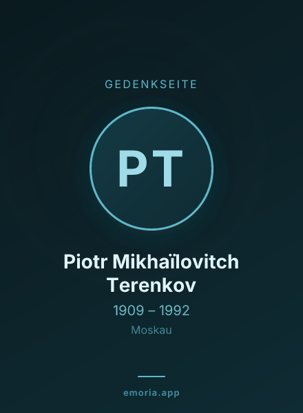 Gedenkportrait von Piotr Mikhaïlovitch Terenkov