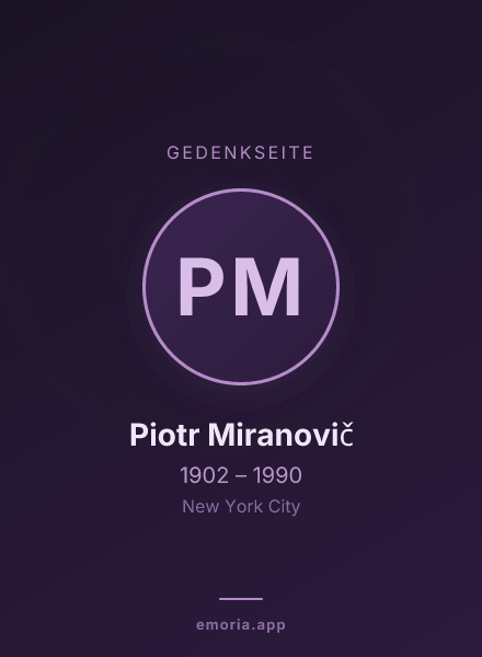 Gedenkportrait von Piotr Miranovič