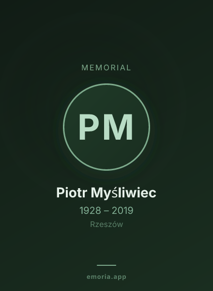 Memorial portrait of Piotr Myśliwiec