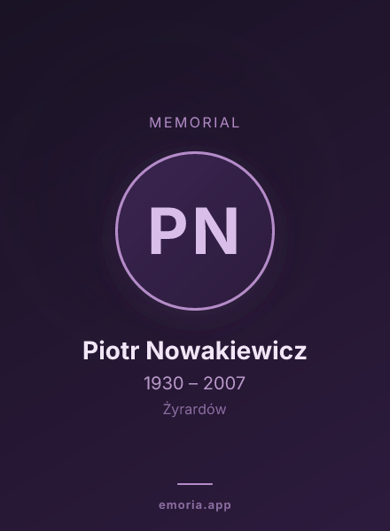 Memorial portrait of Piotr Nowakiewicz