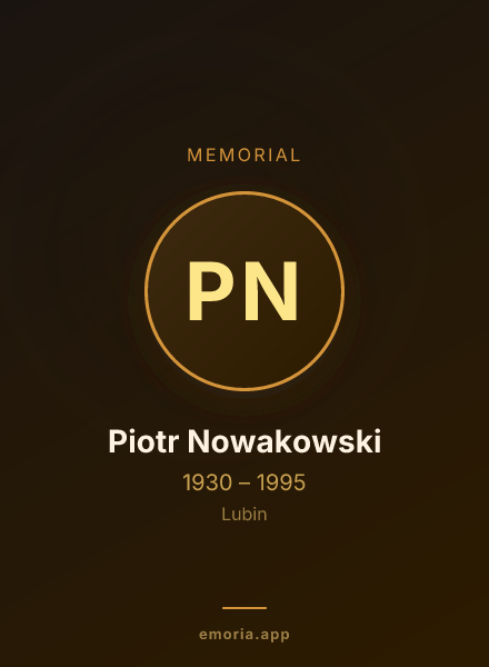 Memorial portrait of Piotr Nowakowski