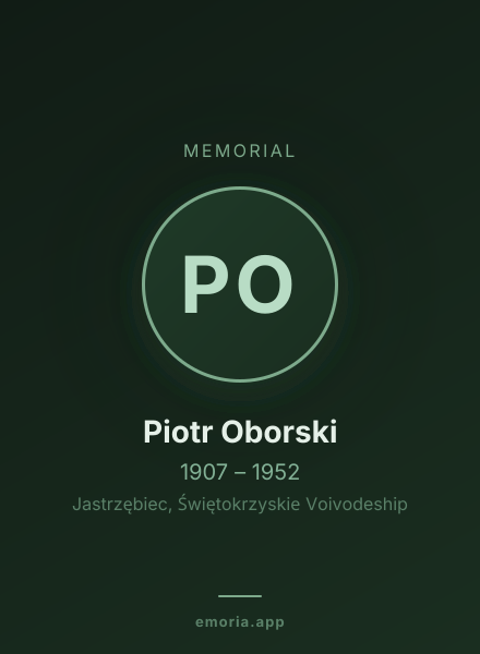 Memorial portrait of Piotr Oborski