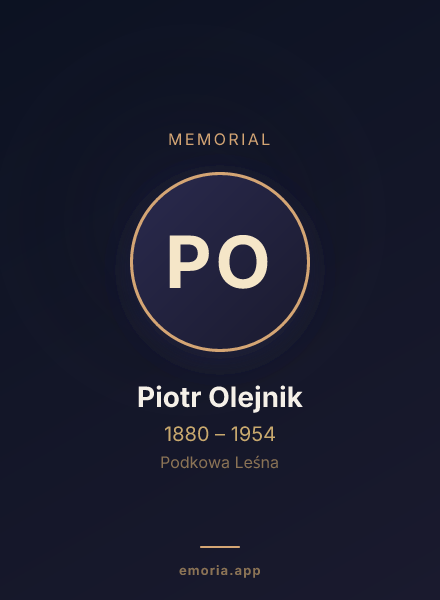 Memorial portrait of Piotr Olejnik