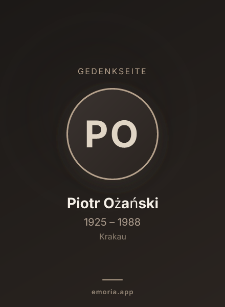 Gedenkportrait von Piotr Ożański