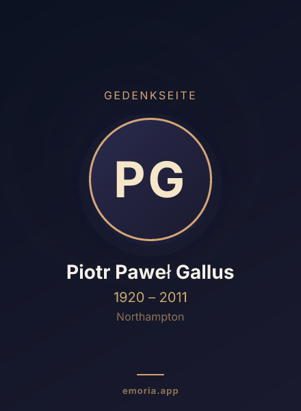Gedenkportrait von Piotr Paweł Gallus