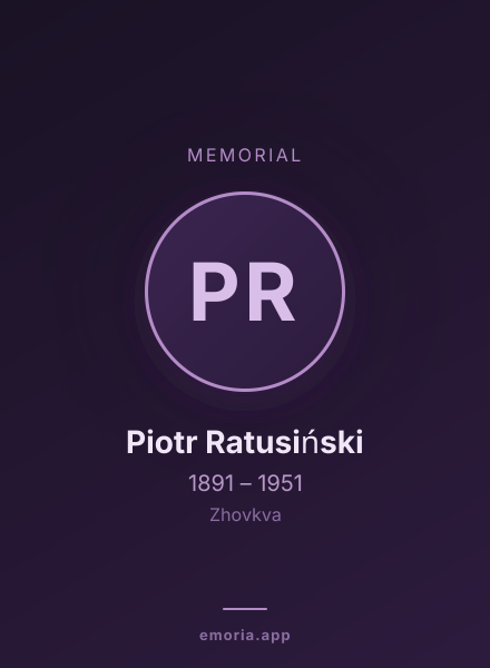 Memorial portrait of Piotr Ratusiński