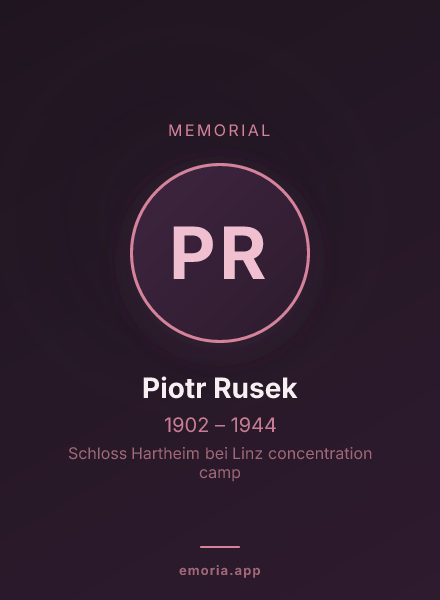 Memorial portrait of Piotr Rusek