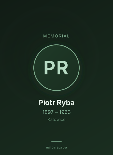 Memorial portrait of Piotr Ryba